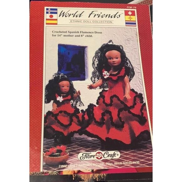 Other - Vintage 1989 Crochet Spanish Flamenco Doll Dress Craft Book FCM 179 by Fiber Cra